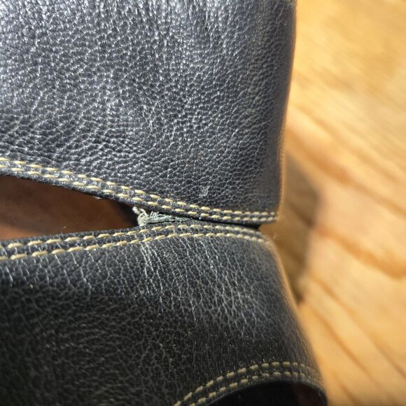 Soft Womens Size 8.5 Leather Open Toe Comfortable Slip on Heels Winter Discount - Picture 7 of 11